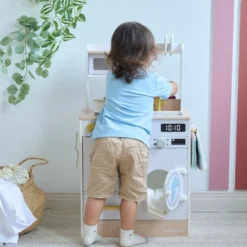Little Chef Lake Tahoe Wooden Play Kitchen Washer & Mini Garden - White
