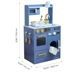 Little Chef Lake Tahoe Wooden Play Kitchen Washer & Mini Garden - Blue