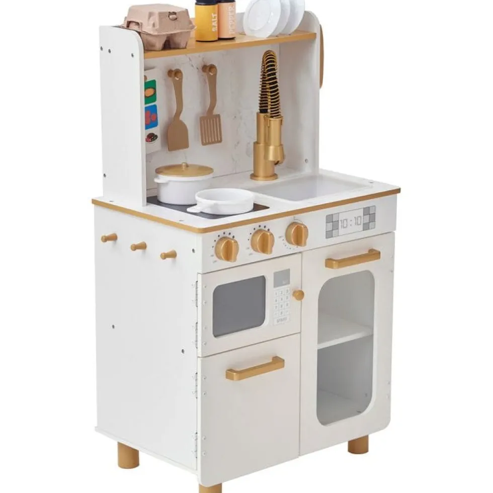 Little Chef Memphis Play Kitchen + Accessories - White/Gold