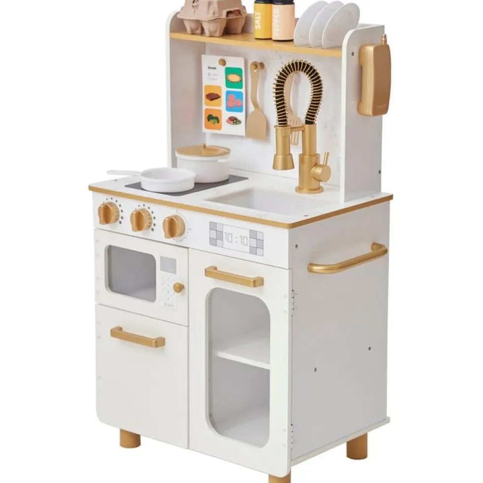Little Chef Memphis Play Kitchen + Accessories - White/Gold