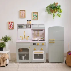 Little Chef Normandy Wooden Play Kitchen with Modular Fridge & Sink - Grey