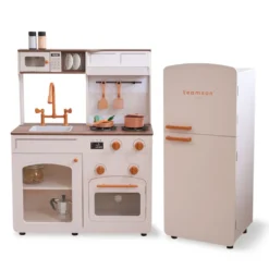 Little Chef Normandy Wooden Play Kitchen with Modular Fridge & Sink - Pink