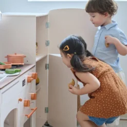 Little Chef Normandy Wooden Play Kitchen with Modular Fridge & Sink - Pink