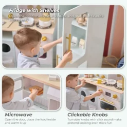 Little Chef Savannah Wooden Play Kitchen with 3 Modular Pieces - Light Blue
