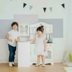 Little Chef Upper East Retro Play Kitchen - White / Gold