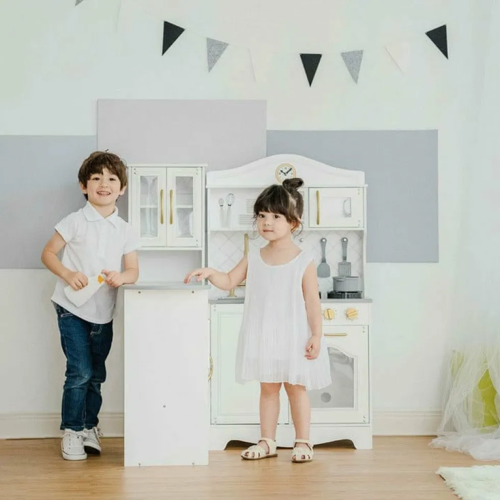 Little Chef Upper East Retro Play Kitchen - White / Gold