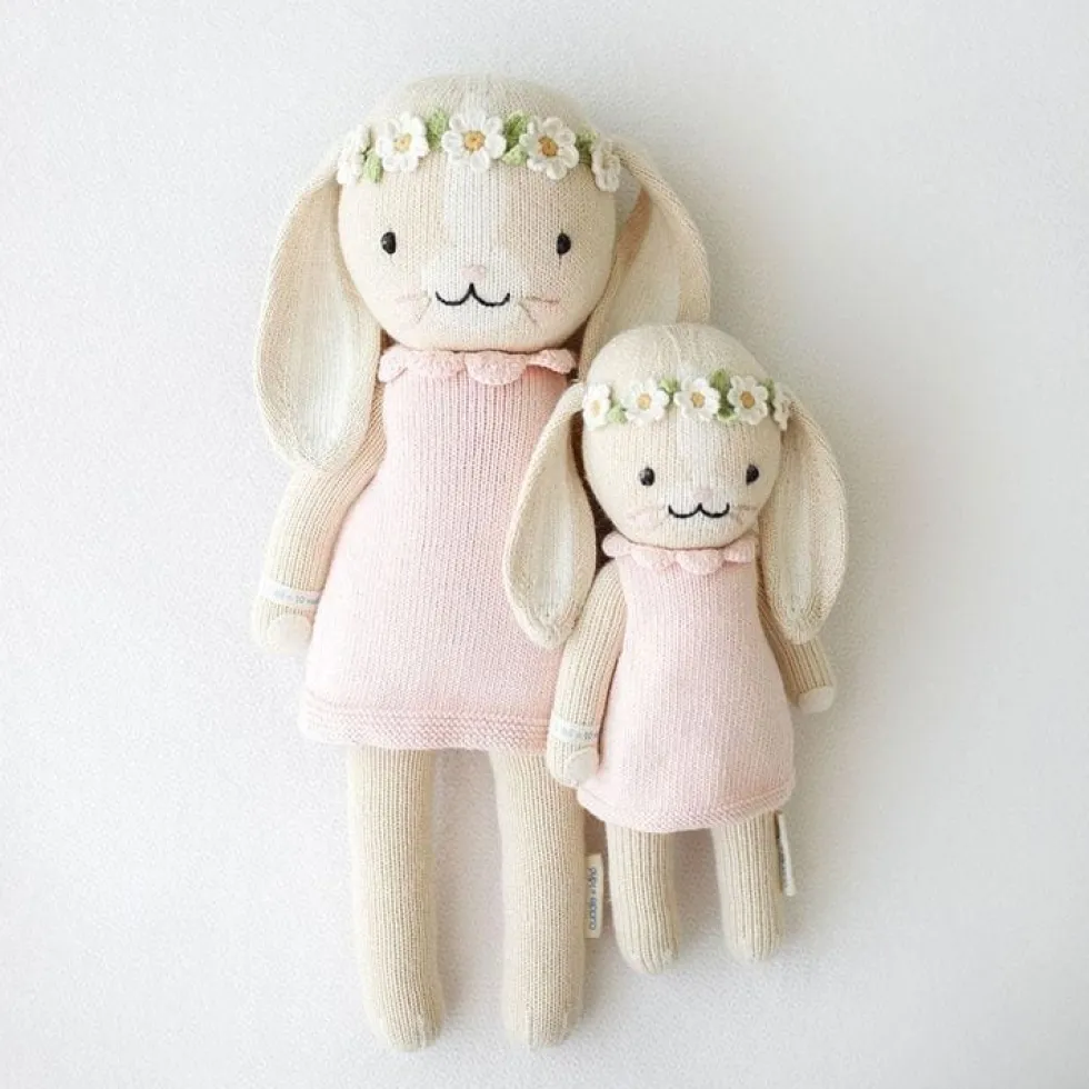 Little 13" Hannah the Bunny (Blush) Hand-Knit Doll