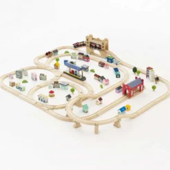 London Wood Train Set – 120 Pieces