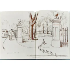 Make Way For Ducklings Book in Teal Blue Italian Leather