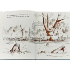 Make Way For Ducklings Book in Teal Blue Italian Leather