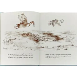 Make Way For Ducklings Book in Teal Blue Italian Leather