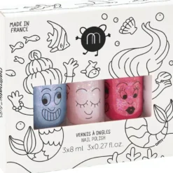 Mermaid Nail Polish 3 Pack for Kids