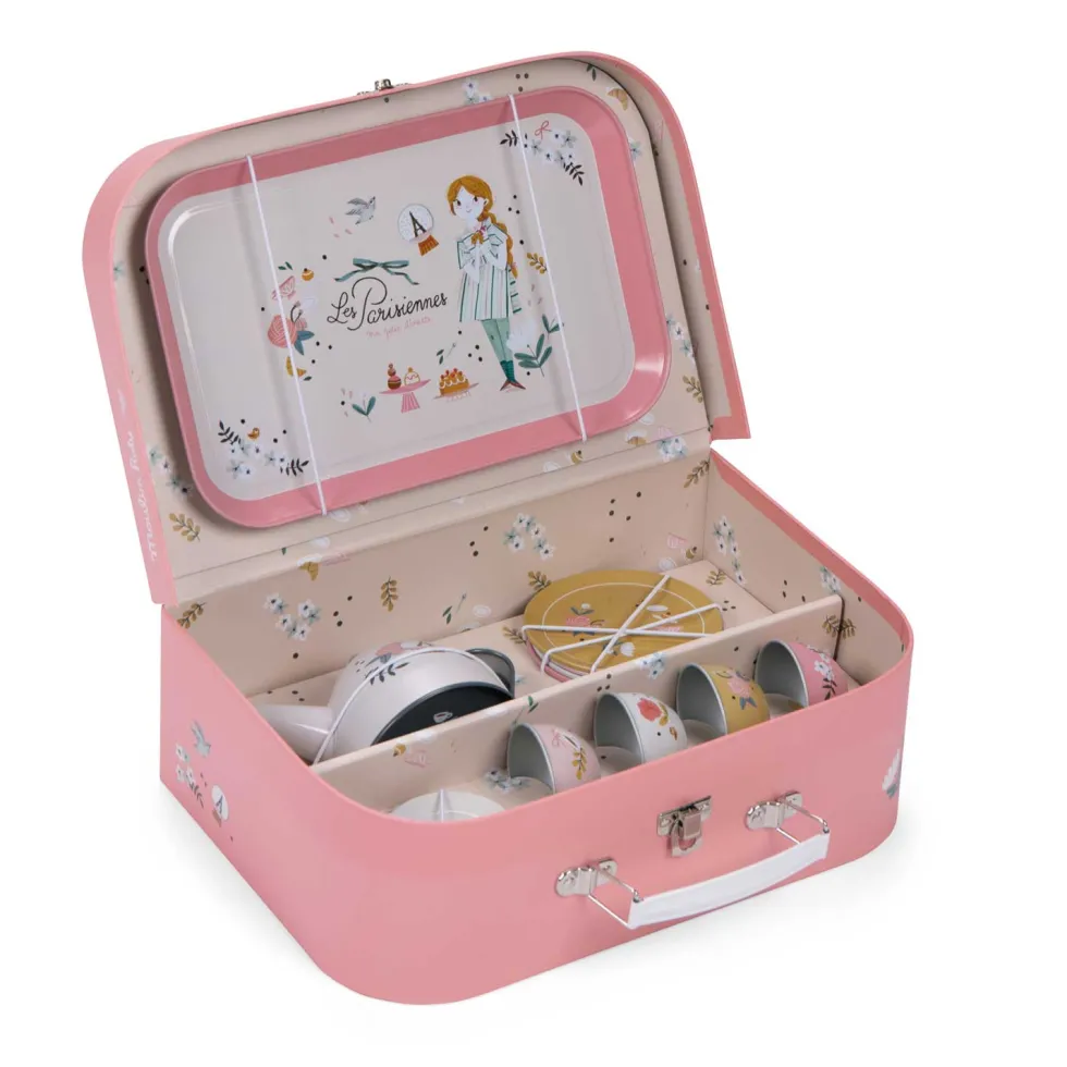 Metal Tea Set with Suitcase - The Parisiennes