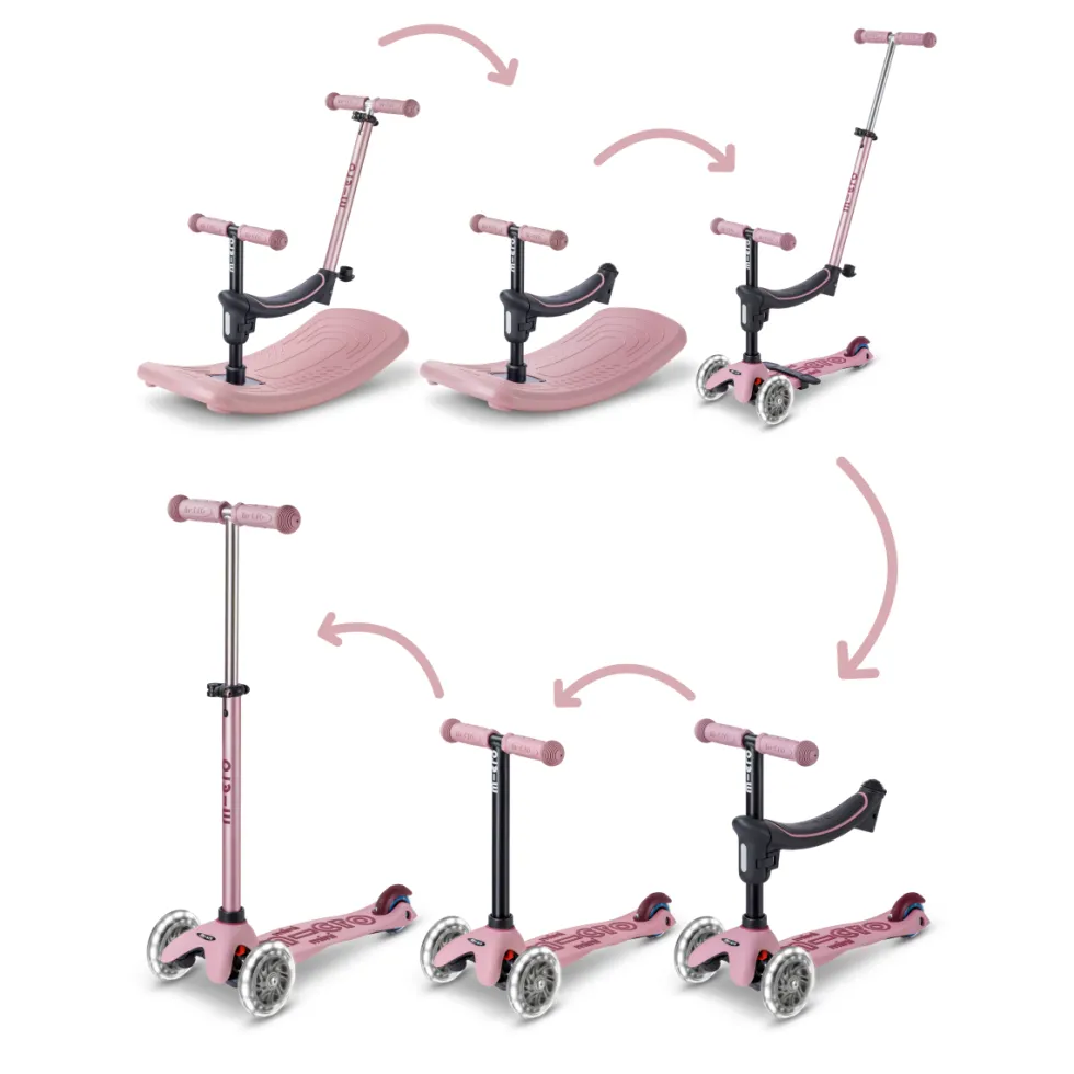 Mini Deluxe Rock & Go LED Scooter - Dusty Rose