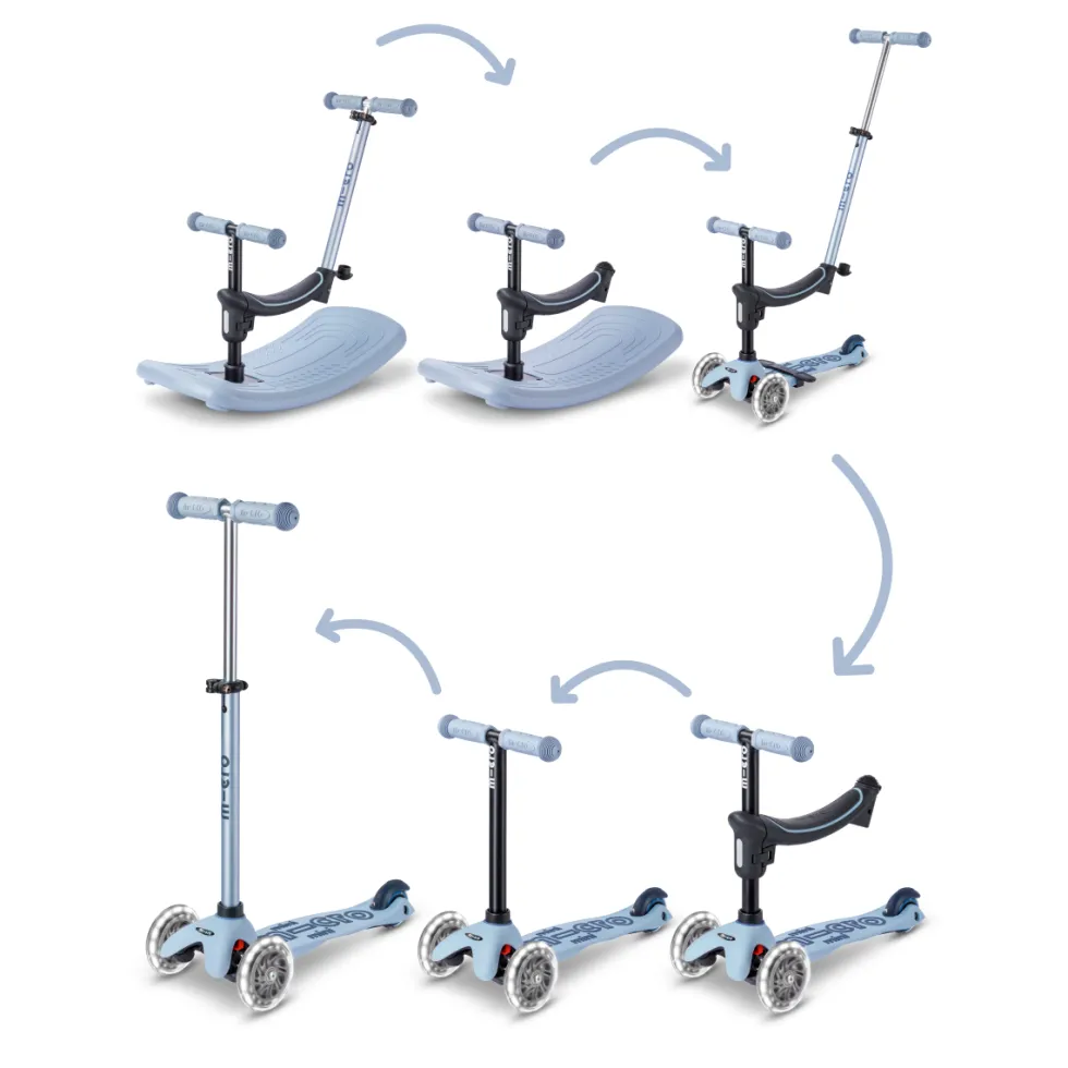 Mini Deluxe Rock & Go LED Scooter - Ocean Slate