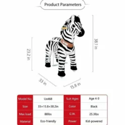 Model U Ride-On Zebra - 4-7 Years