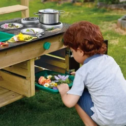 Mud Kitchen Wooden Toy Playset with Accessories