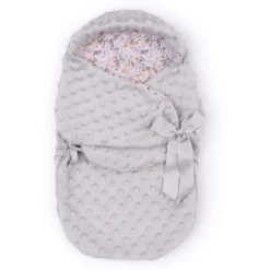 My FAO Doll Swaddle - Grey Dots & Flowers