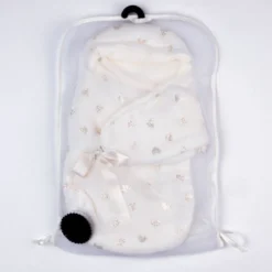 My FAO Doll Swaddle - White With Gold Hearts