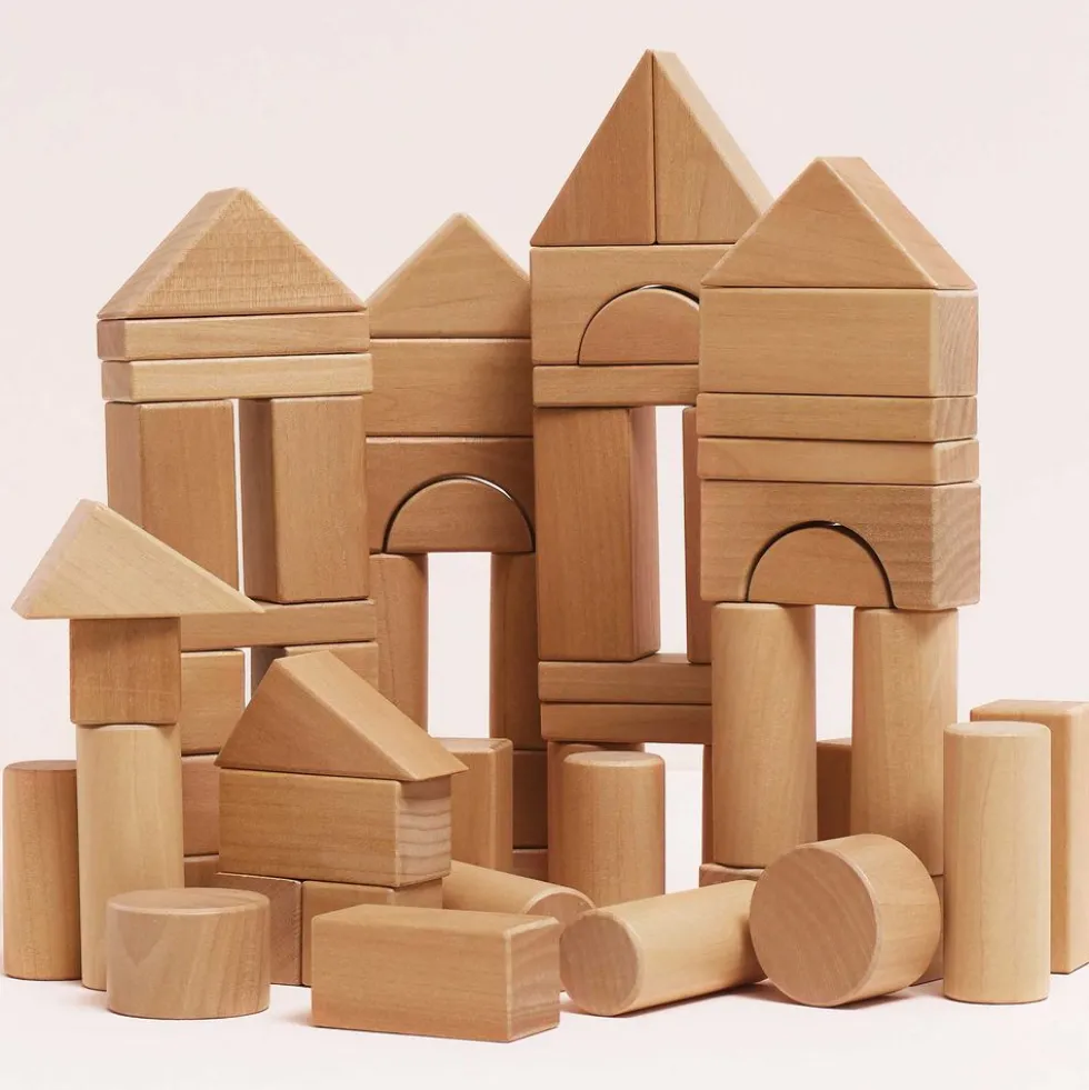 Natural Wood Building Blocks