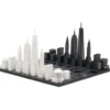 New York City Edition Acrylic Chess Set with Wood Map Board