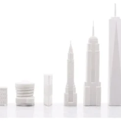 New York City Edition Acrylic Chess Set with Wood Map Board
