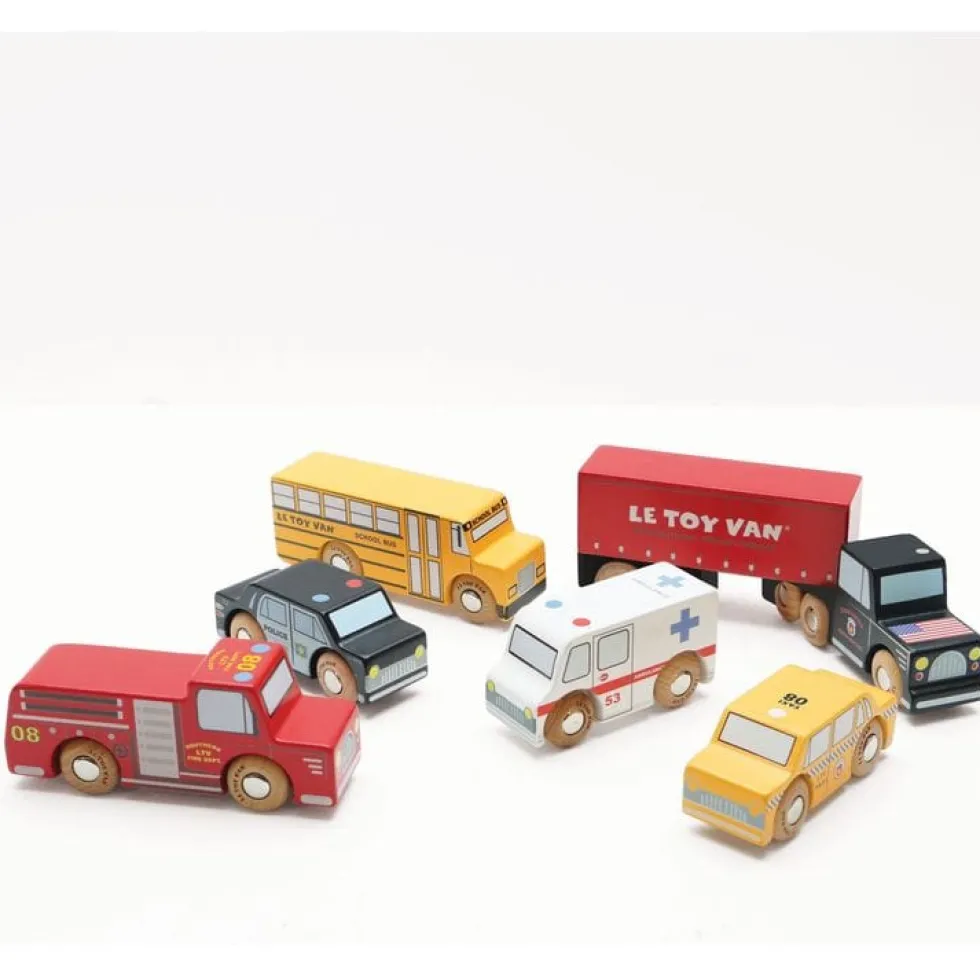 New York Wood Toy Car Set - 7 Piece