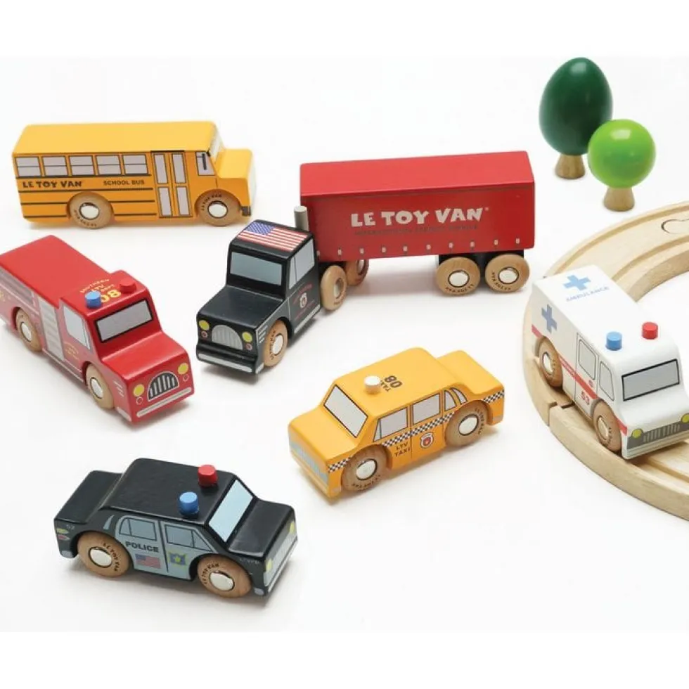 New York Wood Toy Car Set - 7 Piece