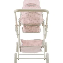 Olivia's Little World Polka Dot Princess Baby Doll Twin Bassinet Stroller