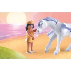 Pegasus with Rainbow in the Clouds Playset