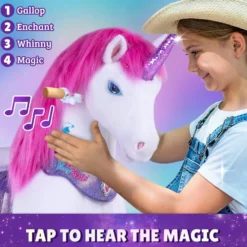Pink Unicorn Model Y Ride on Toy - 4-7 Years