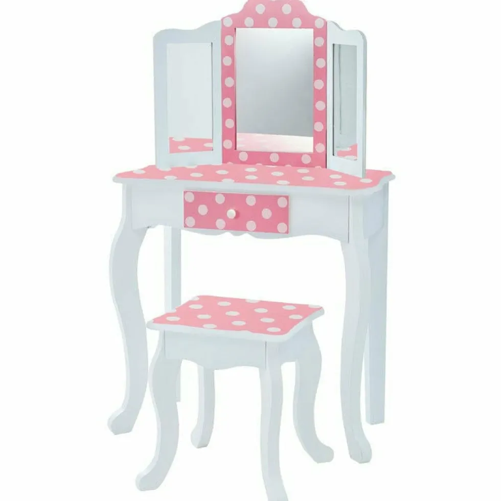 Polka Dot Gisele Play Vanity Set - Pink / White