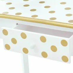 Polka Dot Gisele Play Vanity Set - White/Gold