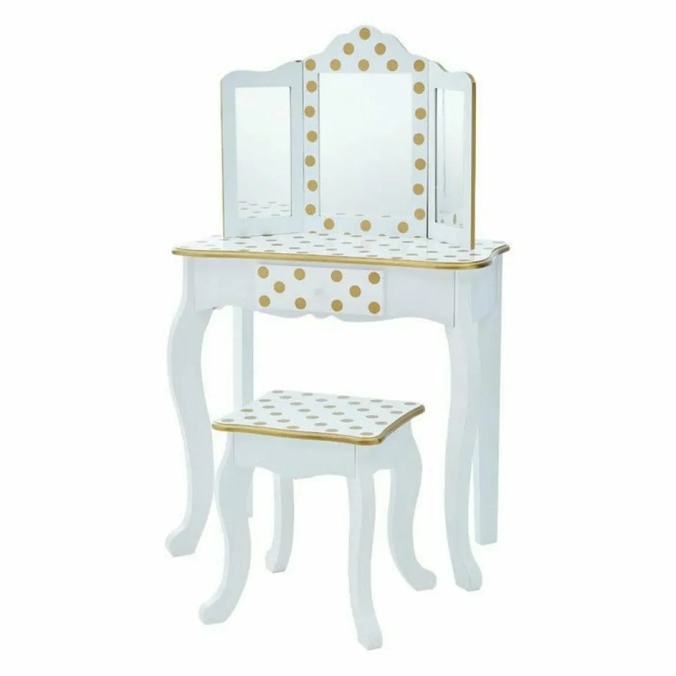 Polka Dot Gisele Play Vanity Set - White/Gold