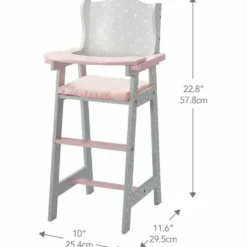 Polka Dots Princess Baby Doll High Chair - Grey