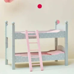 Polka Dots Princess Double Bunk Bed for 18" Dolls - Gray