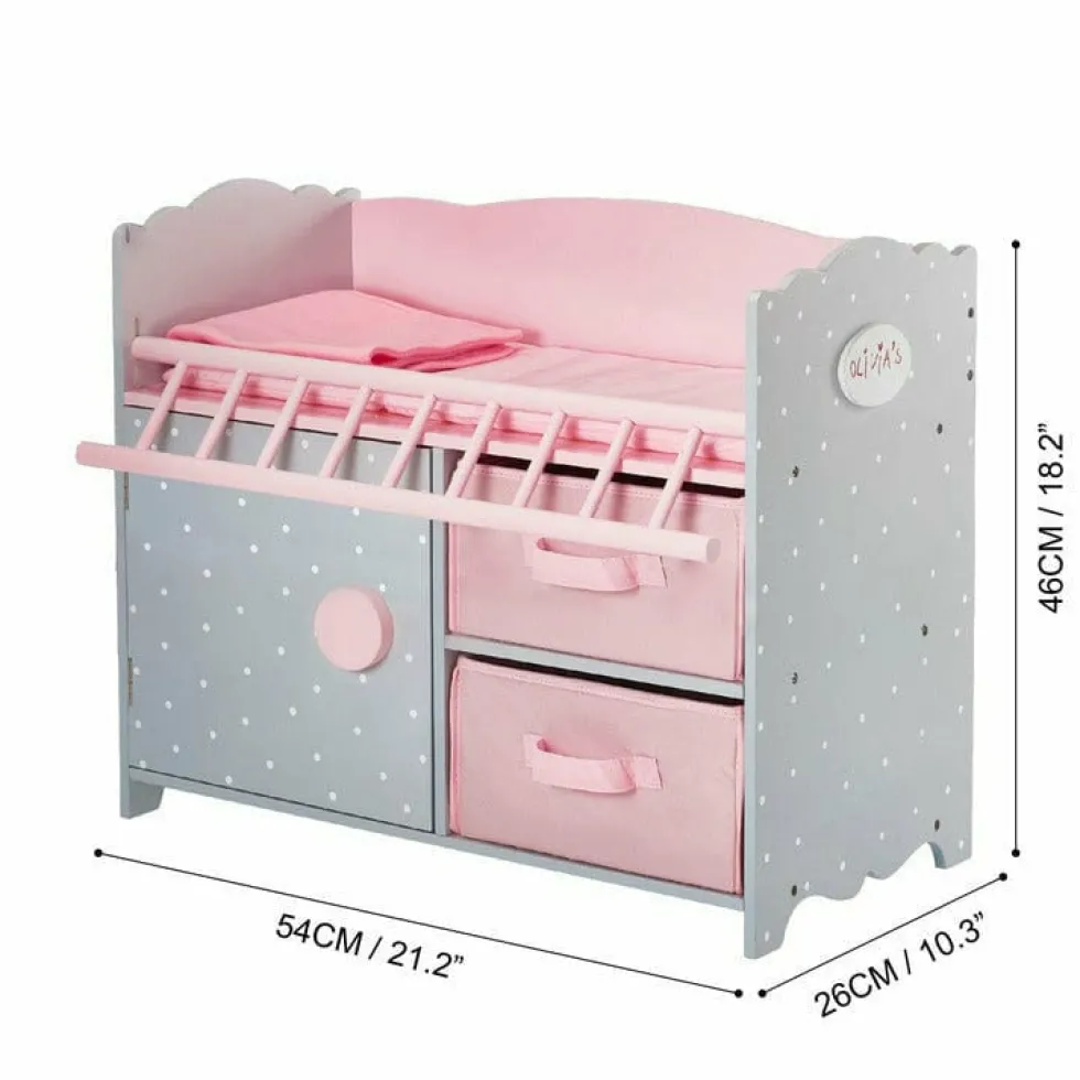 Princess Baby Doll Crib with Cabinet and Cubby