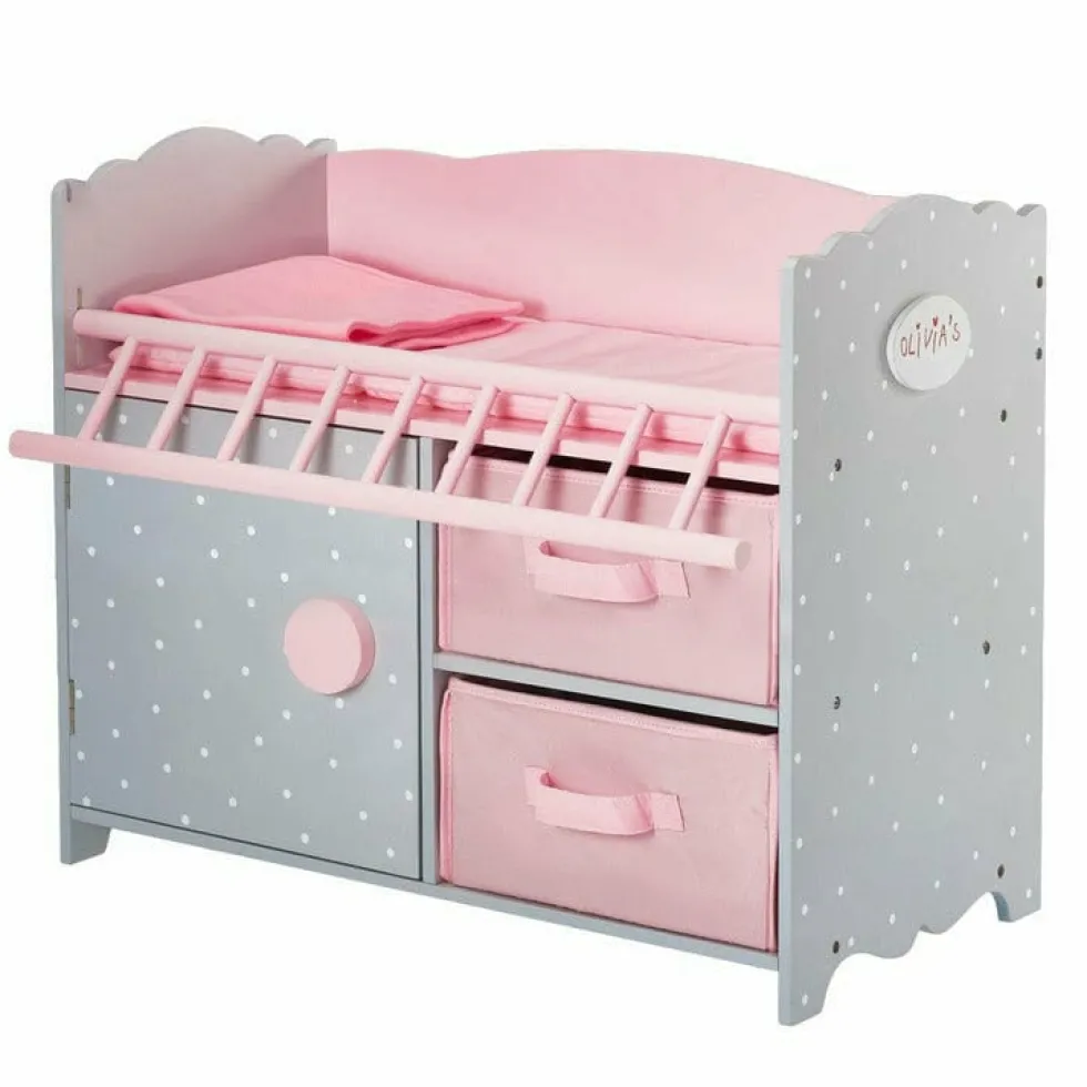 Princess Baby Doll Crib with Cabinet and Cubby