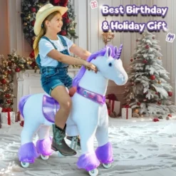Purple Model U Ride-On Unicorn - 7+ Years