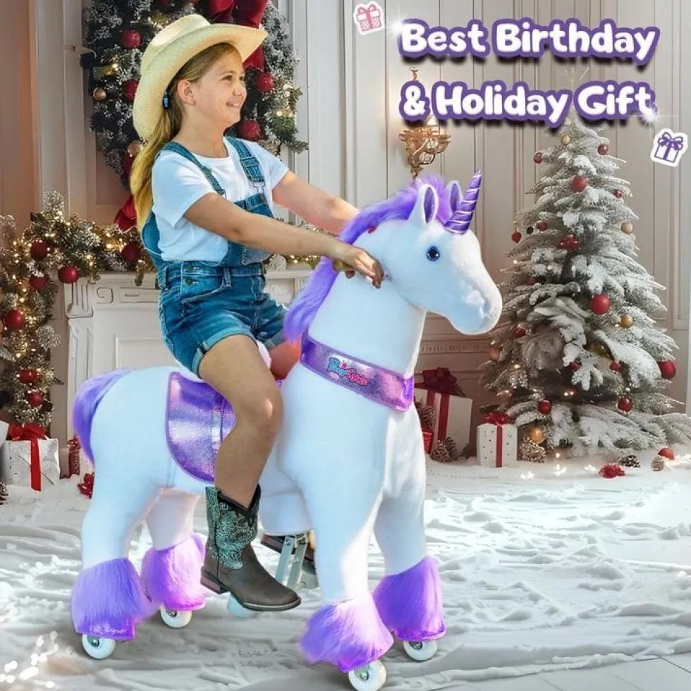Purple Model U Ride-On Unicorn - 7+ Years