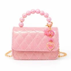 Quilted BFF Blossom Pearl Handle Handbag - Pink Lemonade