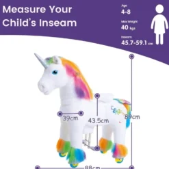 Rainbow Model X Ride-On Unicorn - 4-7 Years