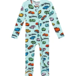 Retro Hot Wheels - Footie Zippered One Piece