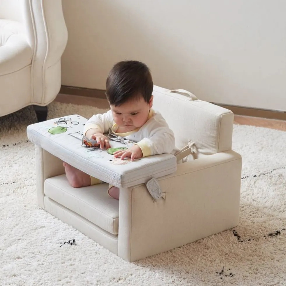 Rolling Along Square Interactive Chair - Neutral