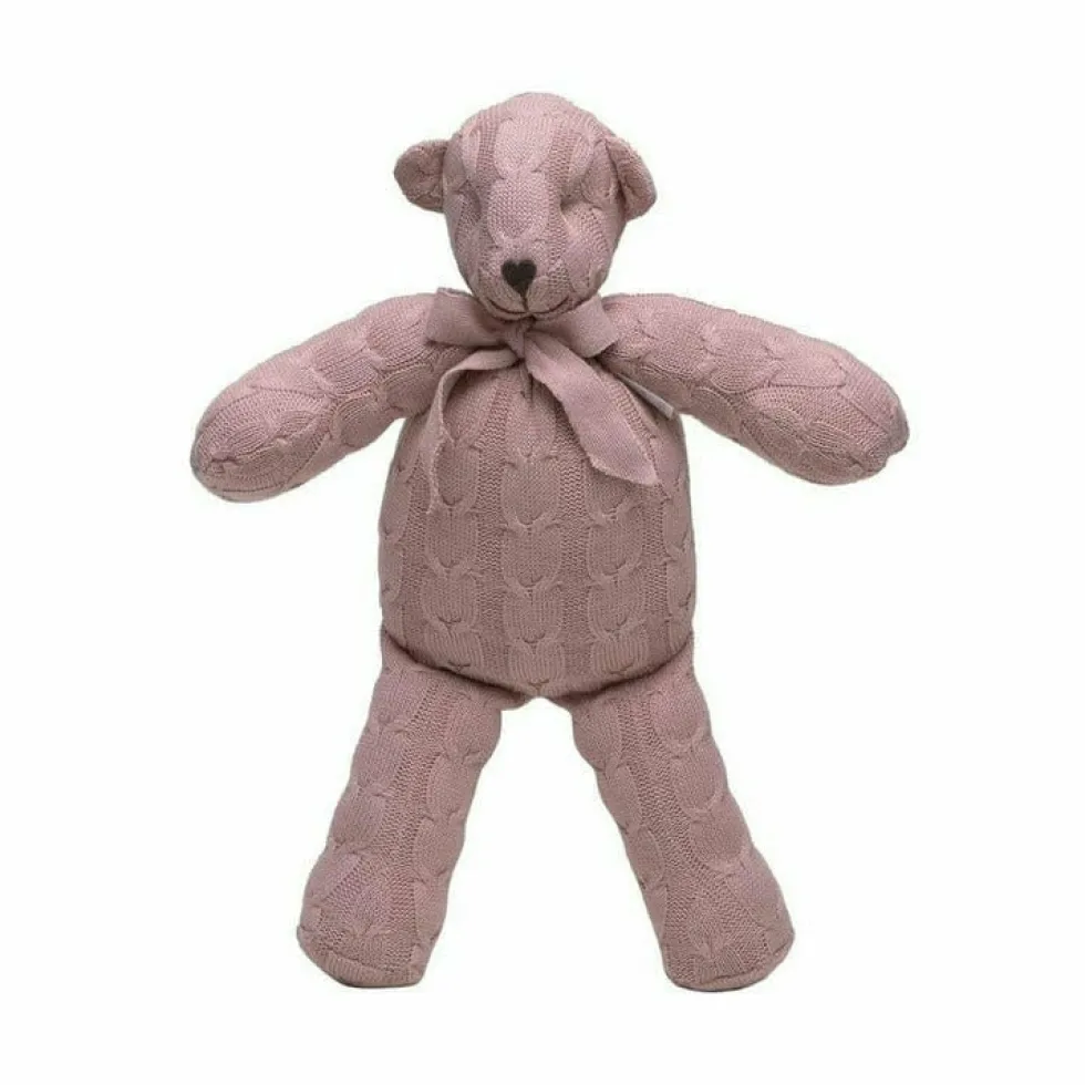 Rose Cable Knit Plush Teddy Bear