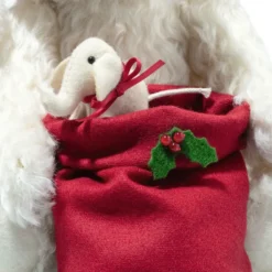 Santa Teddy Bear with Light-Up Gift Bag