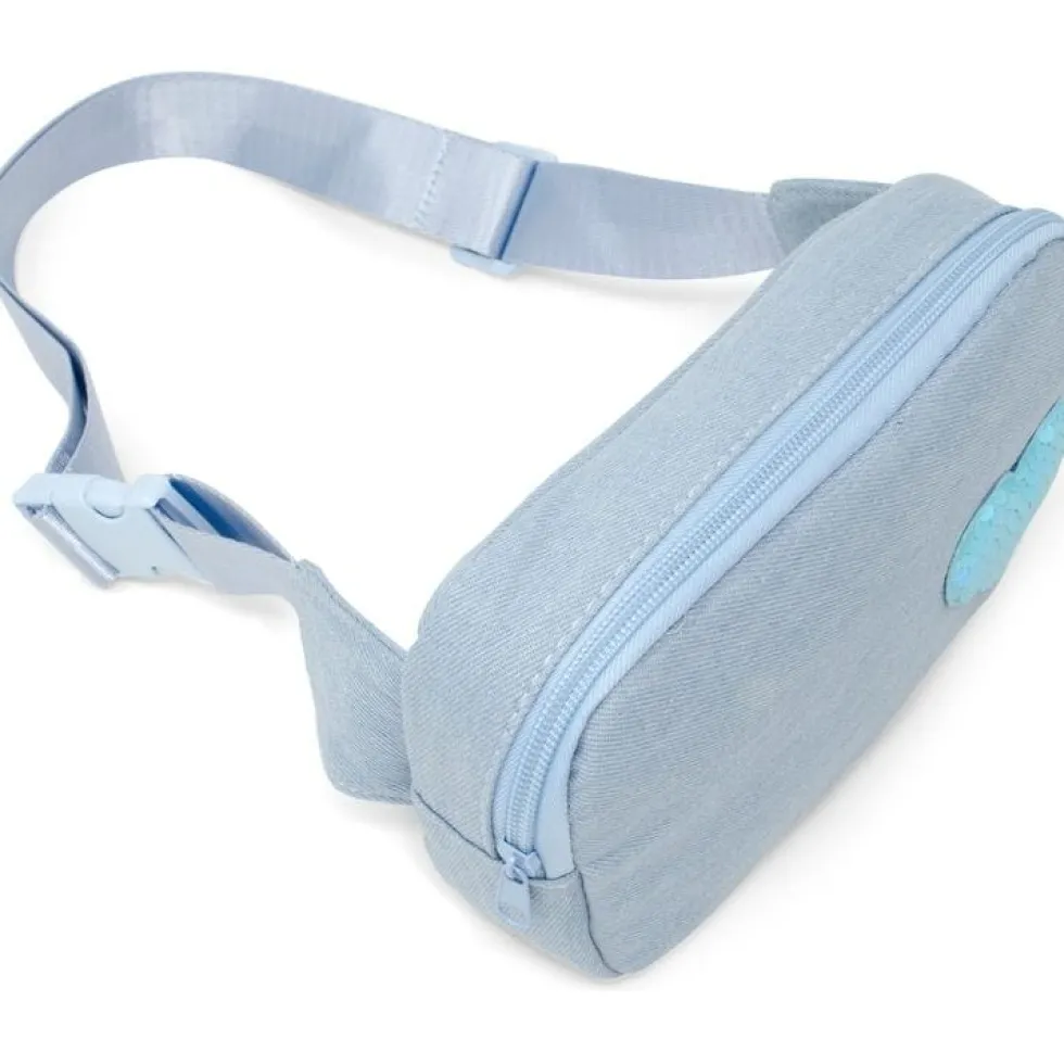 Sequin Heart Belt Bag for Kids - Blue (Denim)