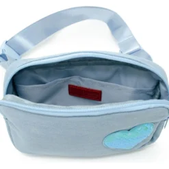 Sequin Heart Belt Bag for Kids - Blue (Denim)