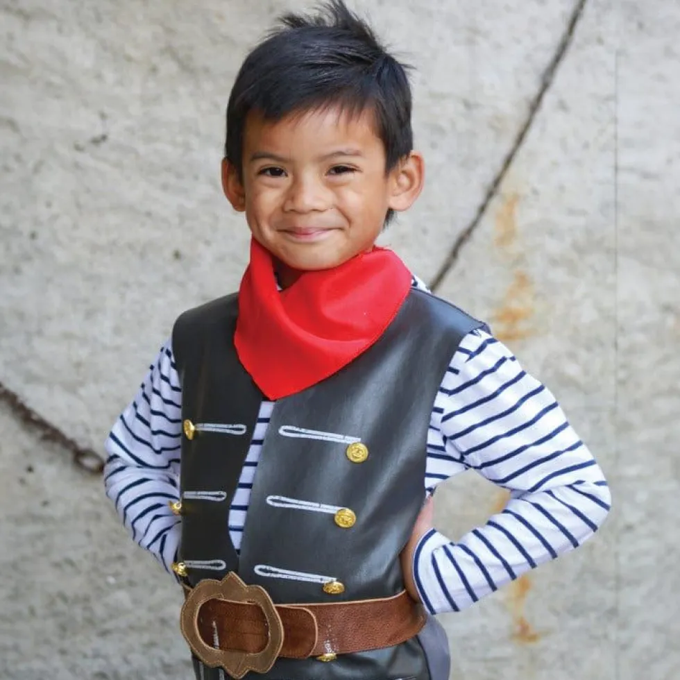 Skully Pirate Vest, Belt & Scarf- Size 3-4 Years