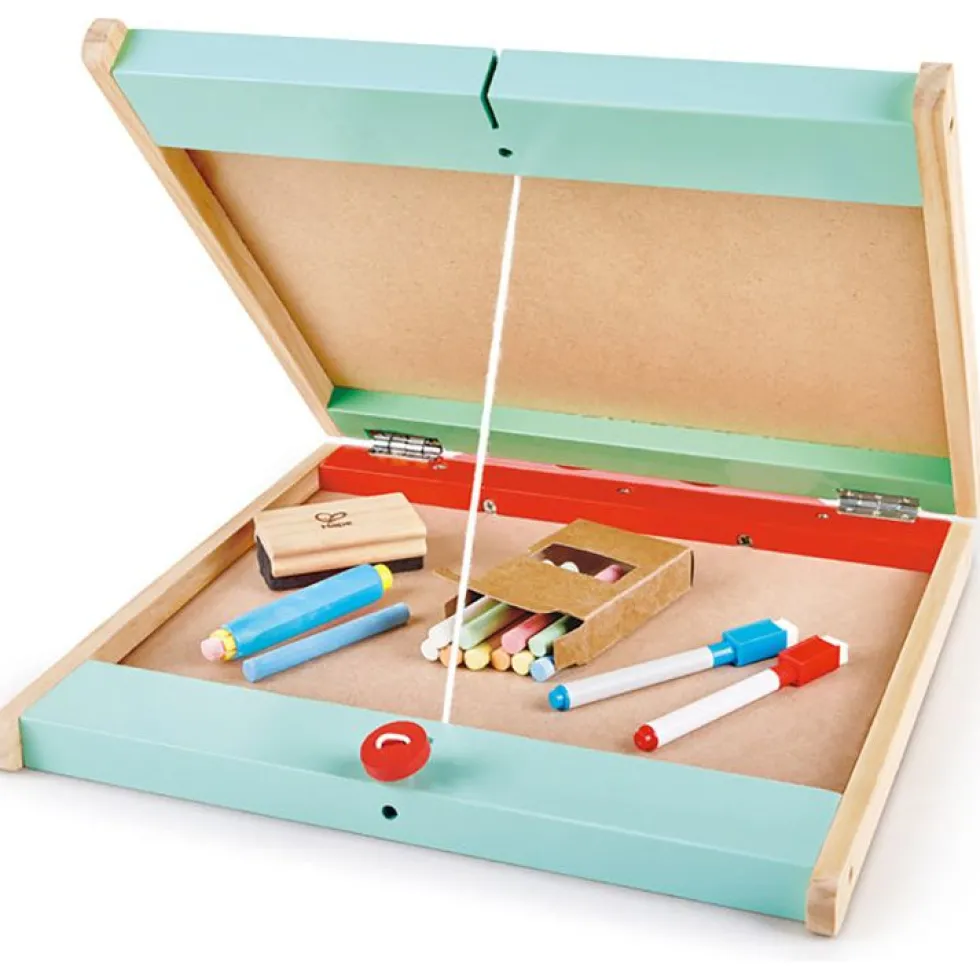 Store & Go Easel Folding Double-Sided Tabletop Blackboard & Whiteboard